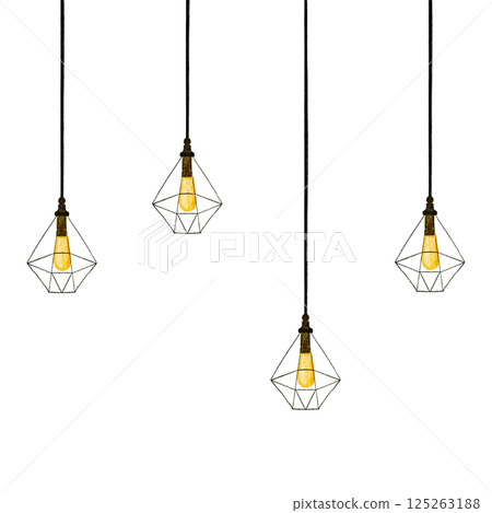 Simple lighting pendant light watercolor illustration Simple lighting pendant light watercolor illustration 125263188
