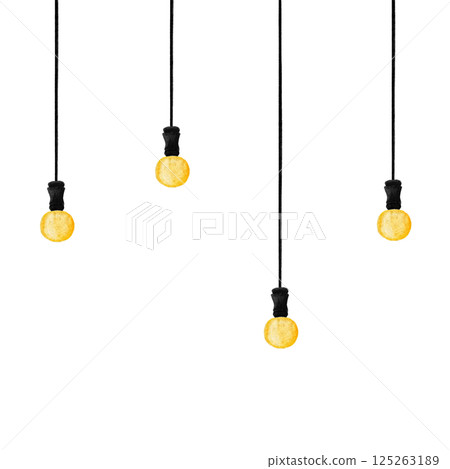 Simple lighting pendant light watercolor illustration Simple lighting pendant light watercolor illustration 125263189