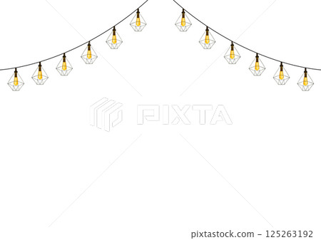 Simple lighting pendant light watercolor illustration 125263192
