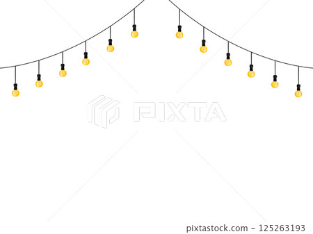 Simple lighting pendant light watercolor illustration 125263193