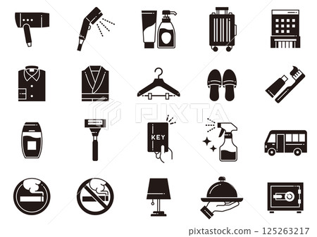 Hotel Amenities Icons 11 125263217