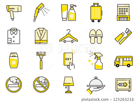 Hotel Amenities Icons 12 125263218