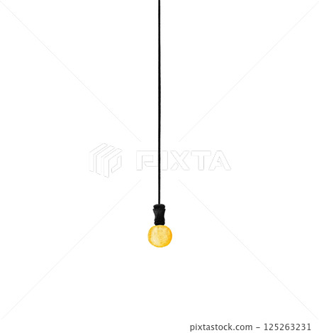 Simple lighting pendant light watercolor illustration Simple lighting pendant light watercolor illustration 125263231