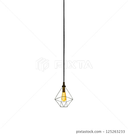 簡約照明吊燈水彩插畫 125263233