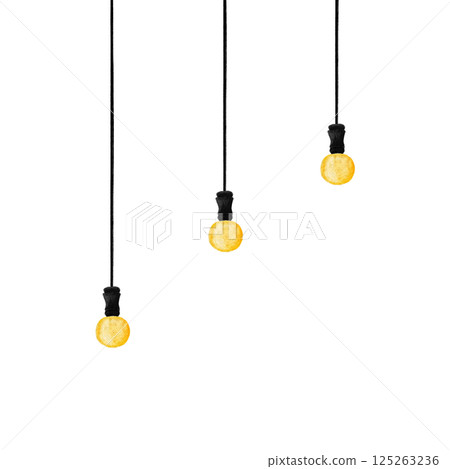 Simple lighting pendant light watercolor illustration 125263236