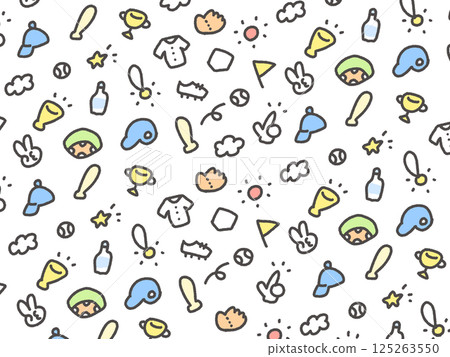 Cute hand drawn baseball vector illustration Cute hand drawn baseball vector illustration 125263550