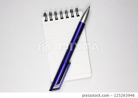 Notepad and ballpoint pen Notepad and ballpoint pen 125263946