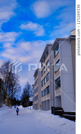 Rovaniemi cityscape and children Rovaniemi cityscape and children 125264336