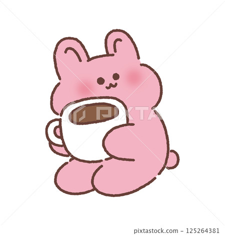 Rabbit with coffee 125264381