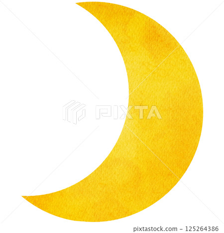 Gold moon illustration material watercolor 125264386
