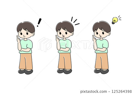 靈感兒童男孩彩色全身 125264398