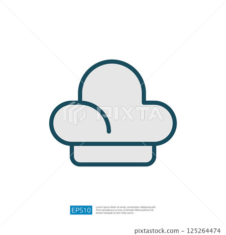 Culinary Icon Depicting A Chef Hat Representing Cooking Preparation In A Modern Kitchen Setting Culinary Icon Depicting A Chef Hat Representing Cooking Preparation In A Modern Kitchen Setting 125264474