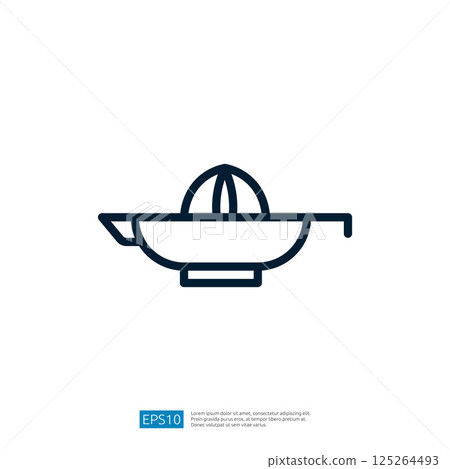 Simple Line Icon of a Bowl with a Whole Fruit for Cooking and Culinary Arts Representation 125264493