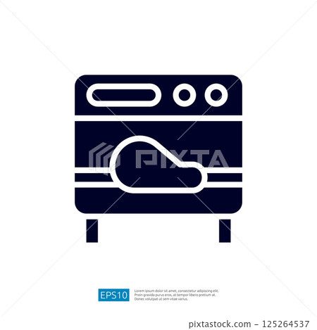 Modern Oven Icon with Roasting Chicken in a Minimalist Kitchen Design for Culinary Preparation Modern Oven Icon with Roasting Chicken in a Minimalist Kitchen Design for Culinary Preparation 125264537