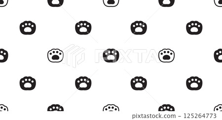 bear paw seamless pattern polar dog cat footprint pet vector puppy kitten cartoon doodle gift wrapping paper repeat wallpaper tile background scarf isolated illustration design 125264773