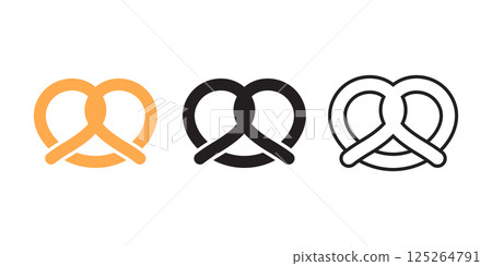 pretzel vector icon logo cartoon doodle baked bakery cookie snack bread character illustration symbol design 125264791