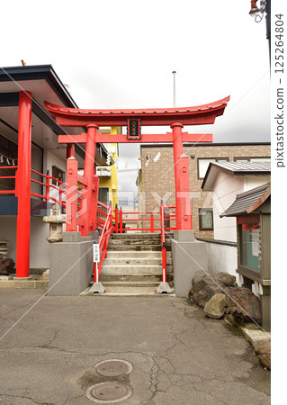 拍攝北海道函館市中之橋黑木八大龍神社境內的春天風景 125264804
