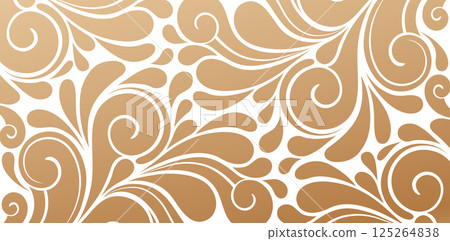 Seamless pattern with swirls in beige and brown colors isolated white backgrounds for wallpaper in the style of baroque seamless, Fashionable modern wallpaper or textile, book cover printing paper Seamless pattern with swirls in beige and brown colors isolated white backgrounds for wallpaper in the style of baroque seamless, Fashionable modern wallpaper or textile, book cover printing paper 125264838