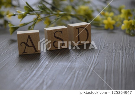 A block with ASD written on it A block with ASD written on it 125264947