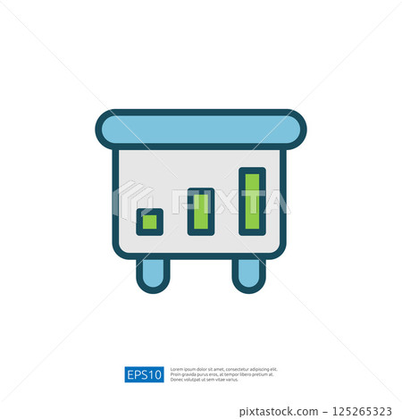 Data Analysis Icon Featuring Graph and Chart Representing Growth and Performance Metrics on a Clean Background Data Analysis Icon Featuring Graph and Chart Representing Growth and Performance Metrics on a Clean Background 125265323