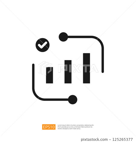 Data Analytics Icon Representing Growth Trends Through Graph And Chart Indicators For Business Success 125265377