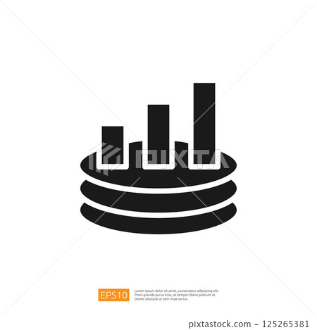Visual Representation of Data Analysis with Bar Graphs and Circular Charts Icon Illustrating Growth in Business Metrics 125265381