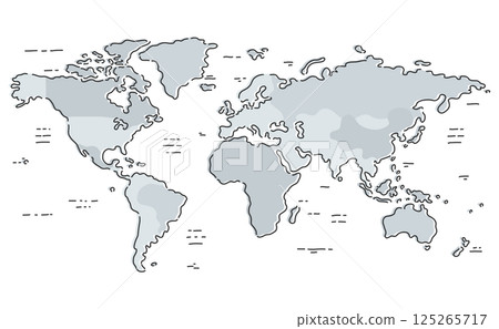 A hand-drawn, colour-coded world map 3 A hand-drawn, colour-coded world map 3 125265717