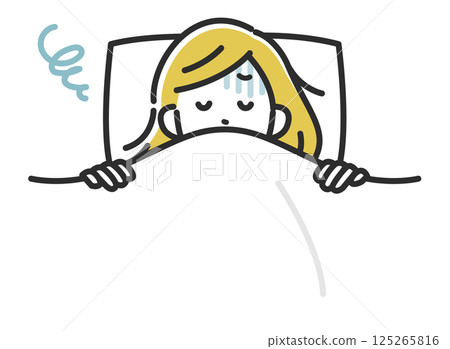 一位失眠婦女的插圖 125265816