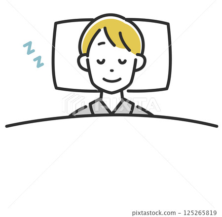一名男子熟睡的插圖 125265819