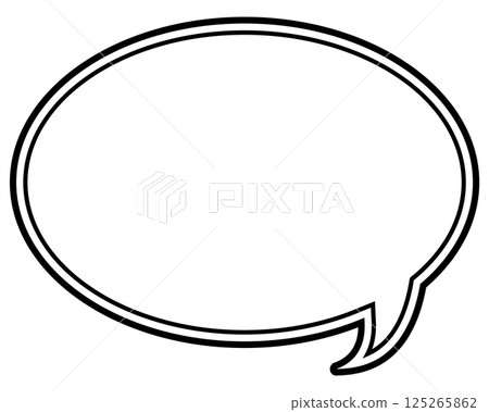 簡單的黑白雙線氣泡，圓形，右向 02 125265862