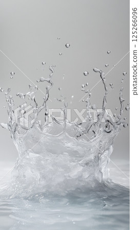 Water splashes dynamically form intricate patterns as they collide with a surface. The motion captures droplets soaring upwards while others cascade down Water splashes dynamically form intricate patterns as they collide with a surface. The motion captures droplets soaring upwards while others cascade down 125266096