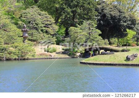Rikugien Garden - A view of the large spring Rikugien Garden - A view of the large spring 125266217