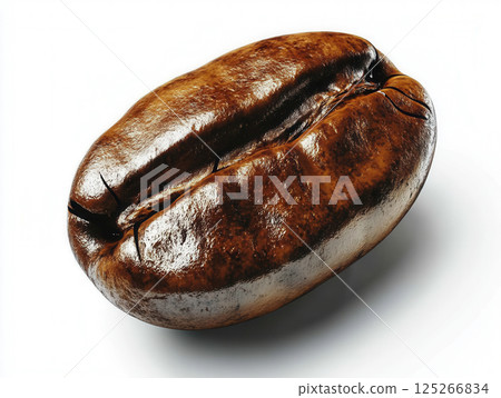 Ai generated single roasted coffee bean on white background 125266834