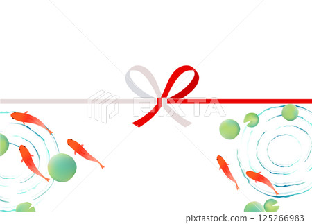 Goldfish summer watercolor Japanese pattern background 125266983