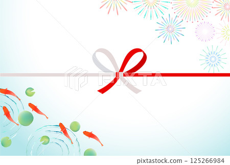 Goldfish summer watercolor Japanese pattern background 125266984