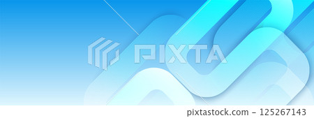 Abstract Blue Technology Curve Lines on Gradient Background 125267143