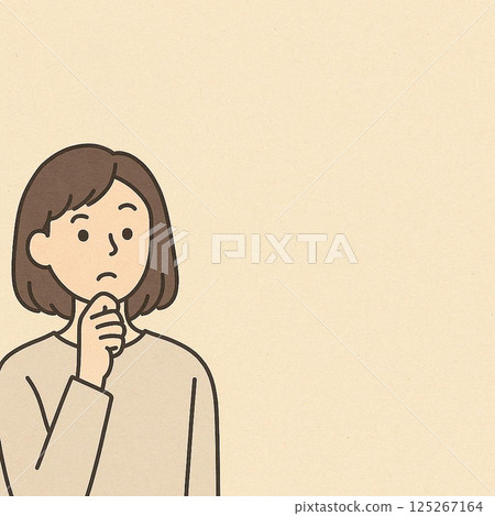 Illustration of a thoughtful woman 125267164