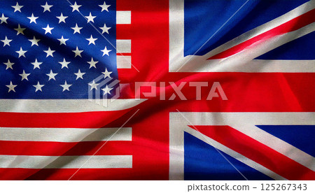 USA, UK, AI-generated national flags 125267343