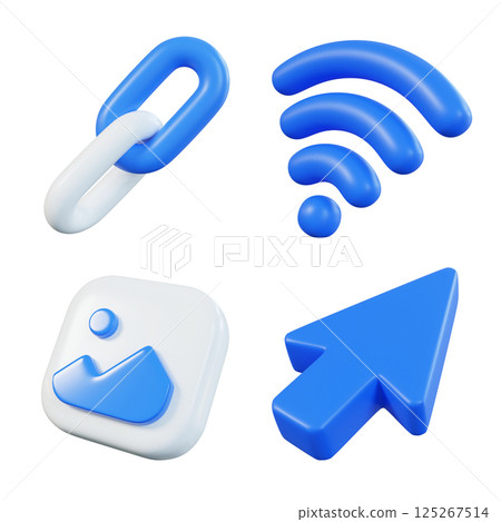 internet network 3D Icon Set 125267514