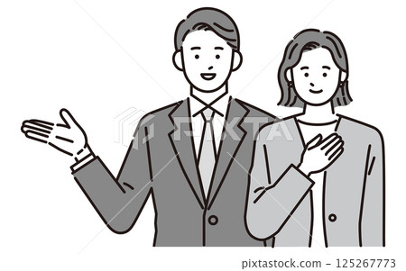 穿西裝的男性和女性商人 125267773
