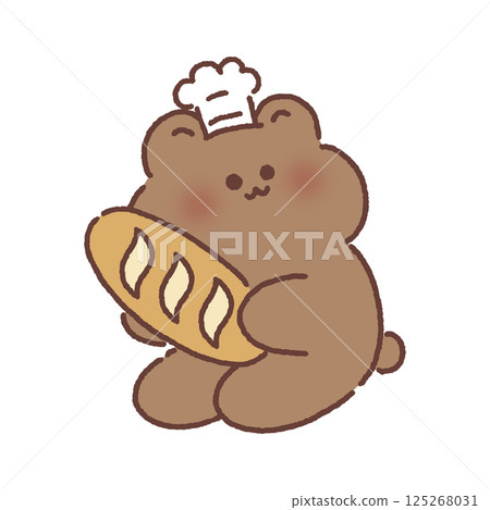 Bear with bread 125268031