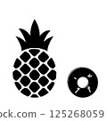 Pineapple illustration - monochrome 125268059