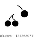 Cherry illustration - monochrome 125268071