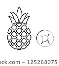Pineapple illustration - line drawing 125268075