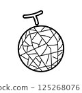 Melon illustration - line drawing 125268076