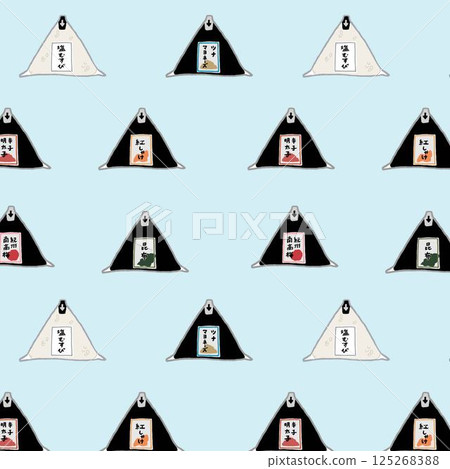 Illustrations of six types of convenience store rice balls Illustrations of six types of convenience store rice balls 125268388
