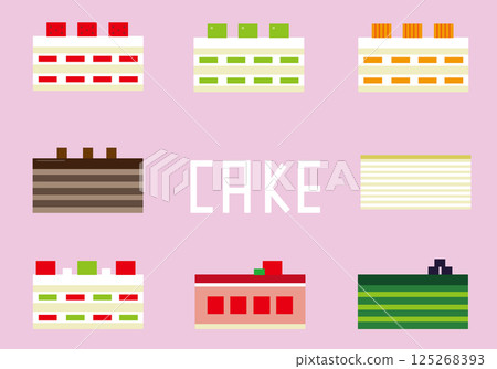 方形蛋糕圖示插圖集 方形蛋糕圖示插圖集 125268393