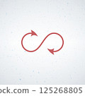 Infinity Loop Symbol with Arrows on a Subtle Speckled Background 125268805