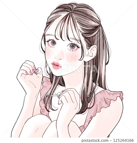 A woman painting nail polish A woman painting nail polish 125269166