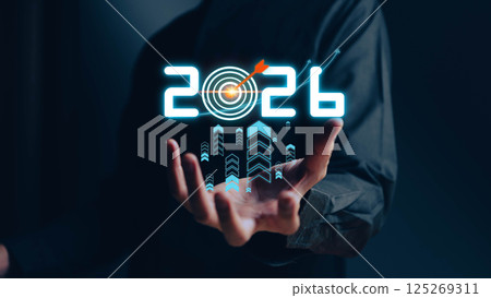 Businessman analyzing 2025 profit growth performance for the 2025-2026 financial plan. Image depicts market concepts, finance trends, revenue graphs, money, and profitability analysis for future Businessman analyzing 2025 profit growth performance for the 2025-2026 financial plan. Image depicts market concepts, finance trends, revenue graphs, money, and profitability analysis for future 125269311